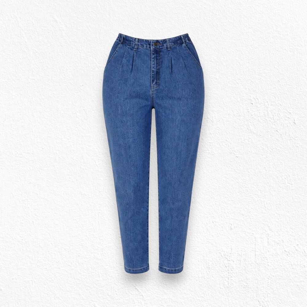 Vintage 1990s Lee Medium Wash Straight Leg High Rise Classic Mom Jean Size 14P